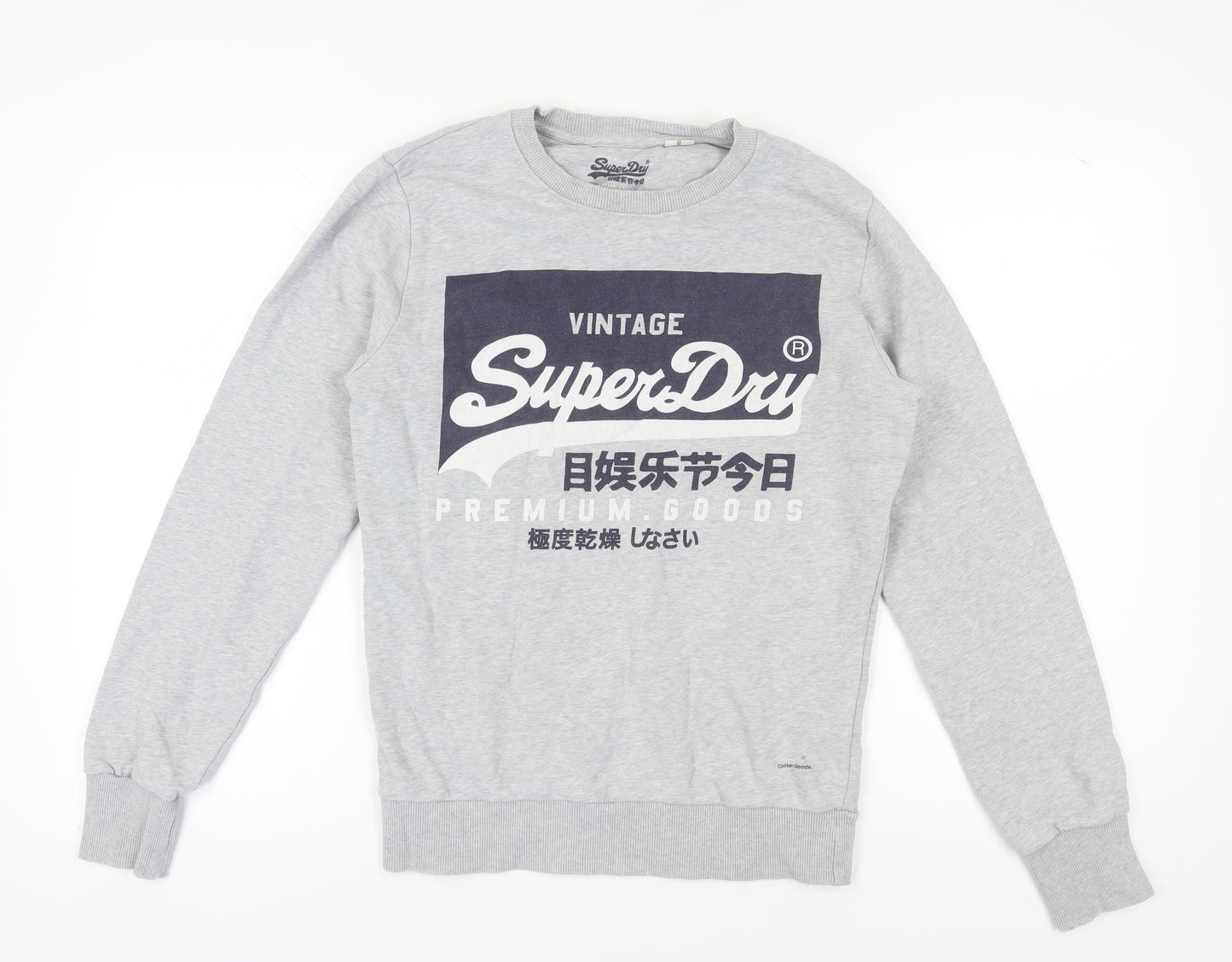 Superdry Men's Grey Pullover Sweatshirt M Logo