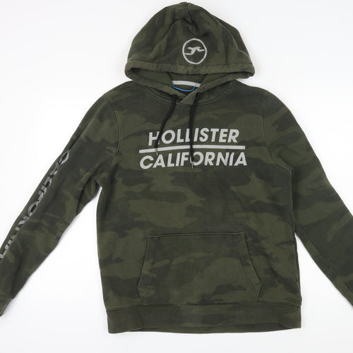 Hollister Men’s Green Camo Hoodie M Pullover Style