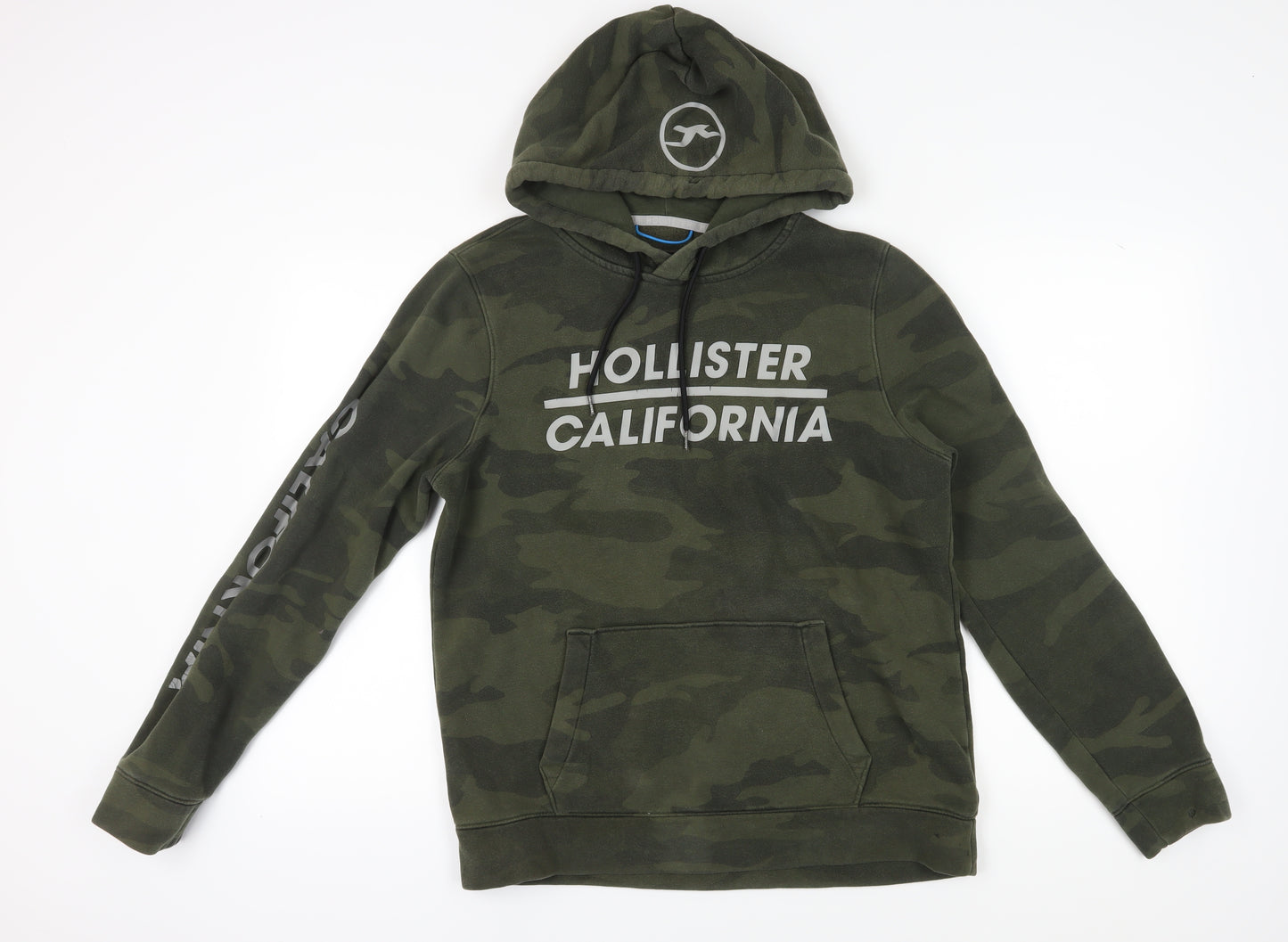 Hollister Men’s Green Camo Hoodie M Pullover Style