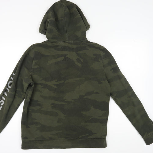 Hollister Men’s Green Camo Hoodie M Pullover Style