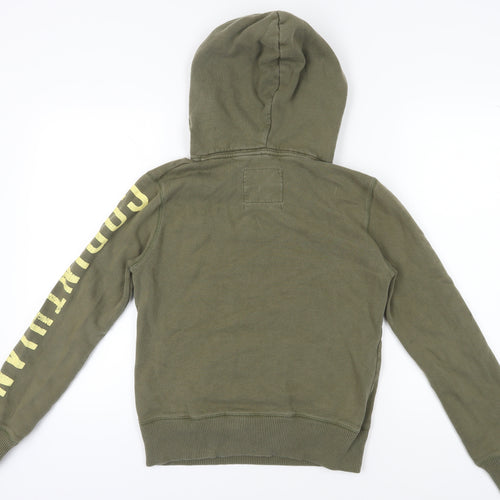 Jack Wills Women's Green Hoodie Size 10 Pullover