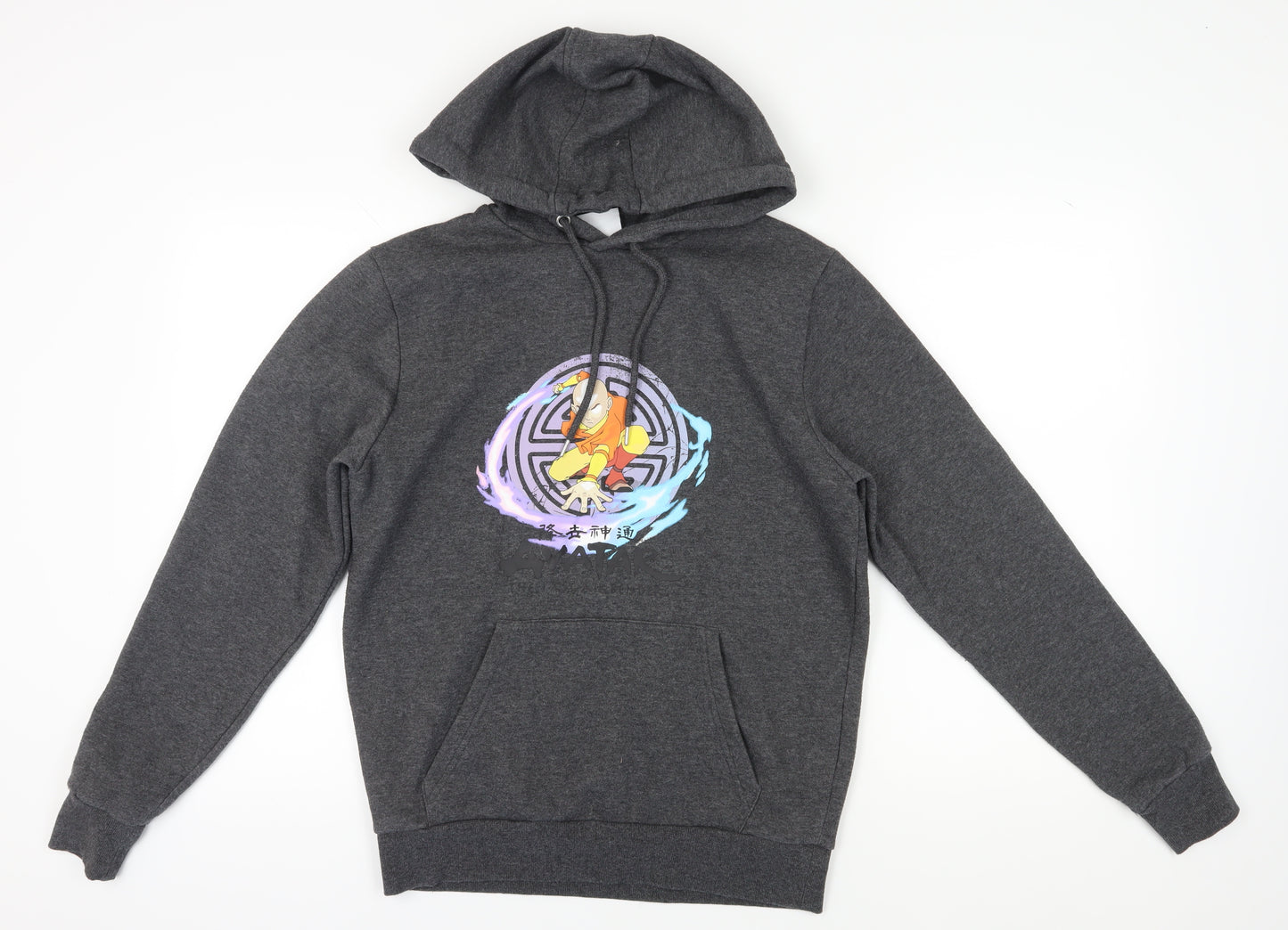 Avatar Men's Grey Hoodie Medium Pullover Anime Graphic