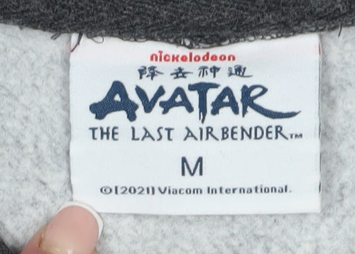 Avatar Men's Grey Hoodie Medium Pullover Anime Graphic