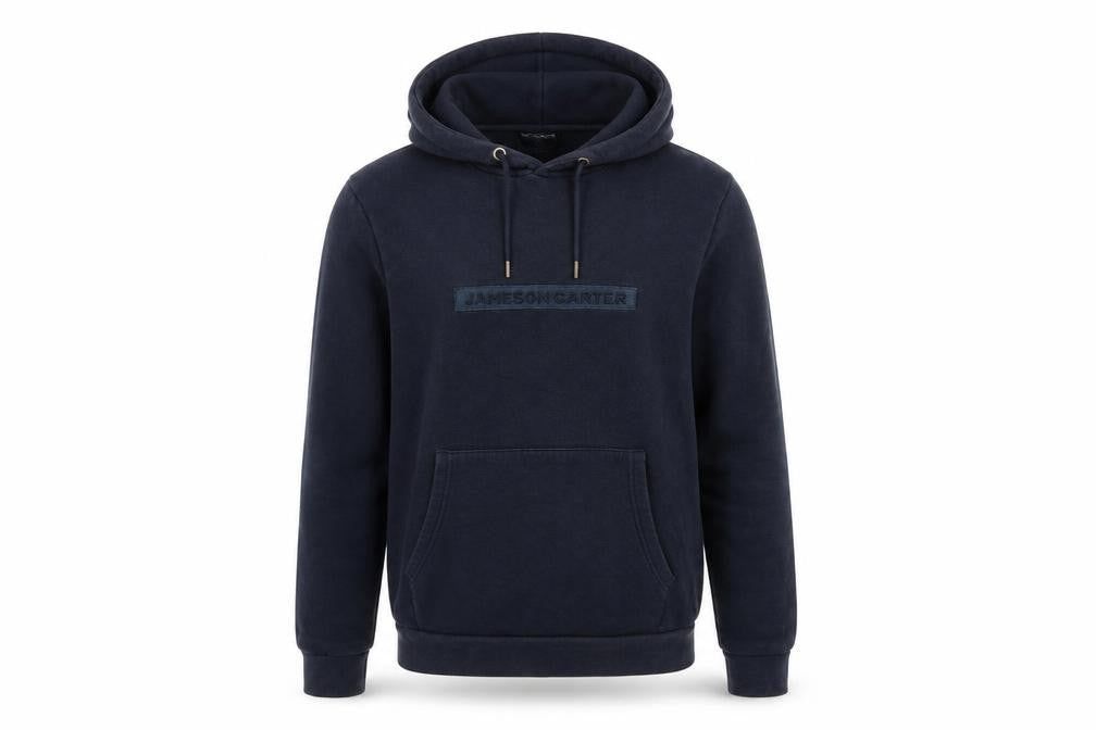 Front view of Jameson Carter Men's Blue Pullover Hoodie M