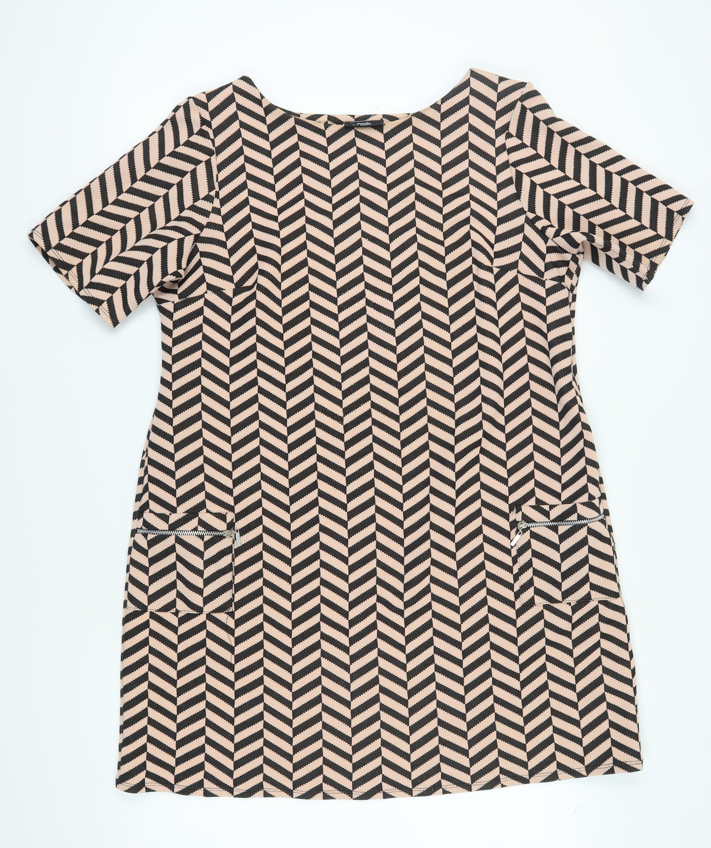 Wallis Women's Chevron Shift Dress Short Sleeve UK 18