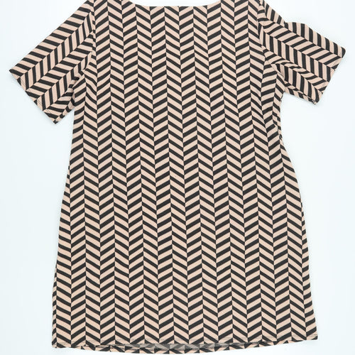 Wallis Women's Chevron Shift Dress Short Sleeve UK 18