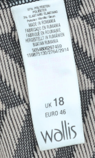 Wallis Women's Chevron Shift Dress Short Sleeve UK 18