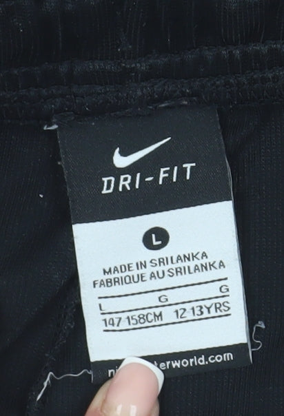 Nike Boys Black Athletic Shorts L with Dri-FIT Technology
