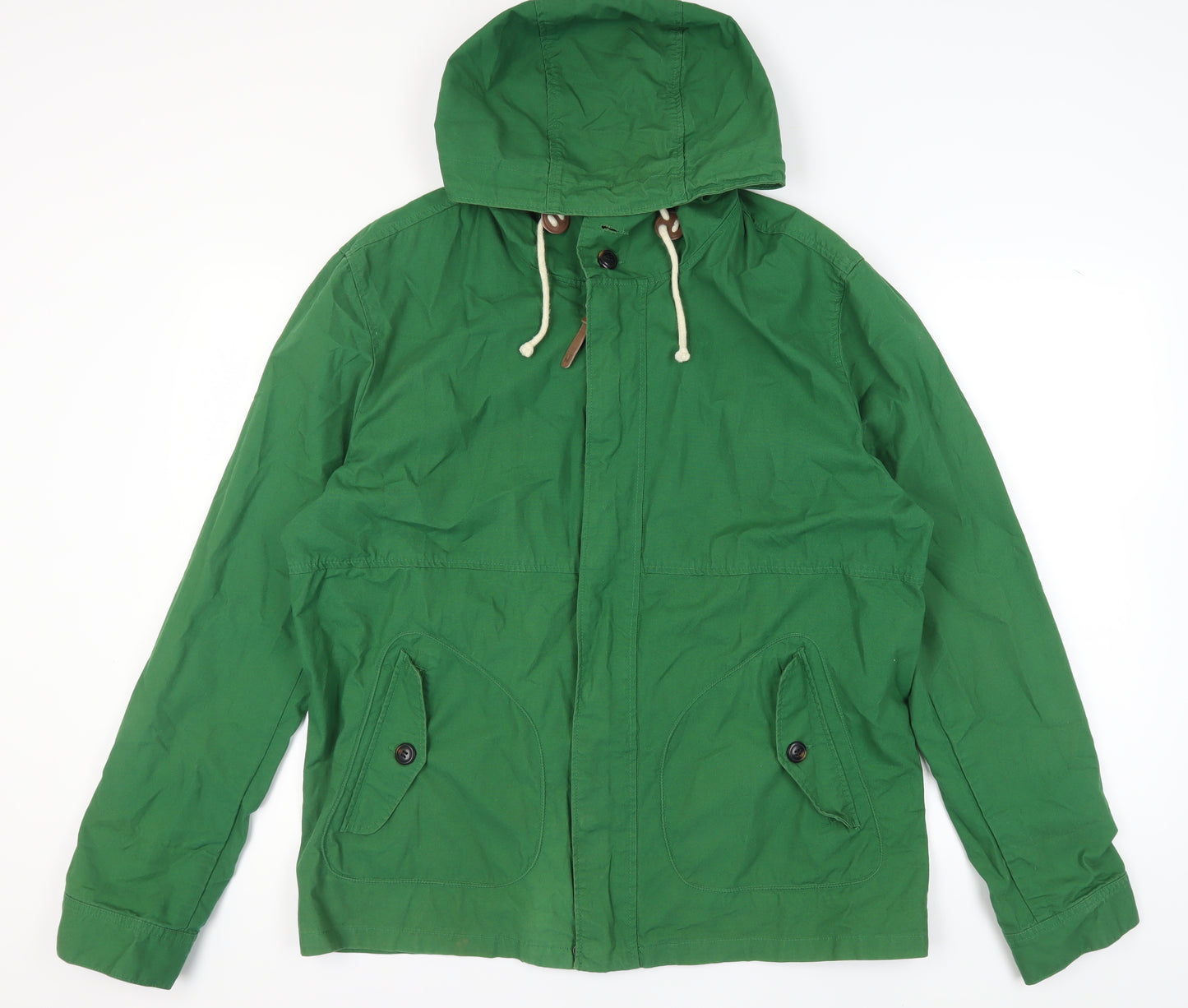 Burton Menswear Men's Green Cotton Parka Jacket XL