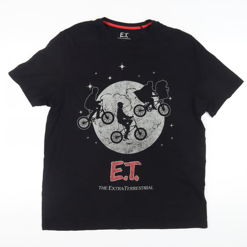 Universal E.T. Men's XL Black Graphic T-Shirt