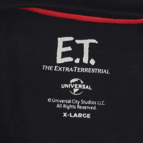 Universal E.T. Men's XL Black Graphic T-Shirt
