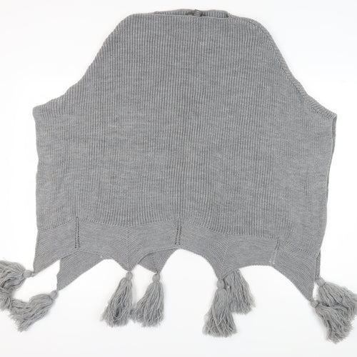 Vince Camuto Women's Grey Cape, One Size, Lightweight Tasselled