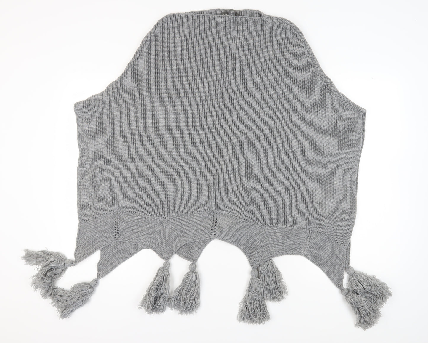 Vince Camuto Women's Grey Cape, One Size, Lightweight Tasselled