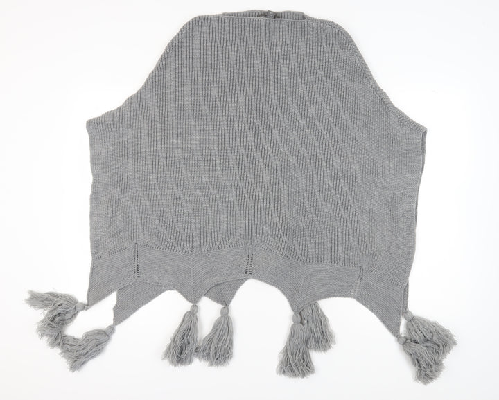 Vince Camuto Women's Grey Cape, One Size, Lightweight Tasselled