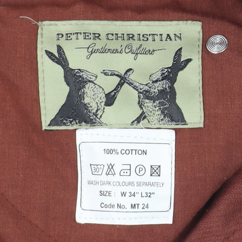 Peter Christian Men's Brown Corduroy Trousers Size 34