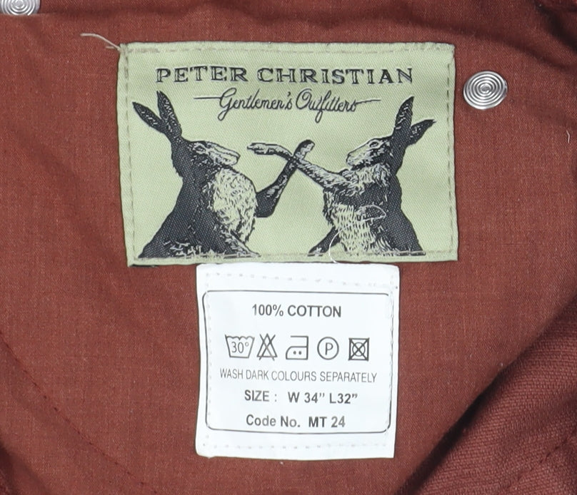 Peter Christian Men's Brown Corduroy Trousers Size 34