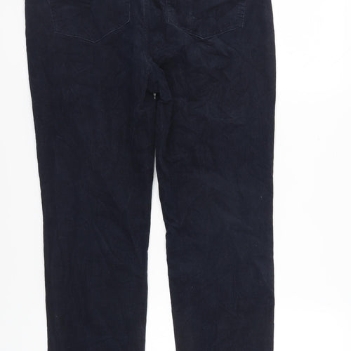 Marks and Spencer Women's Blue Corduroy Trousers - Size 16