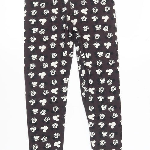 Disney Girls Black Mickey Leggings 12-13 Years Ankle-Length