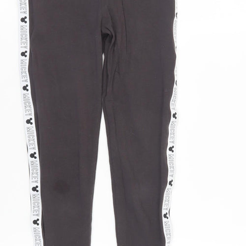 George Girls Black Ankle Leggings 12-13 Years Cartoon Mickey