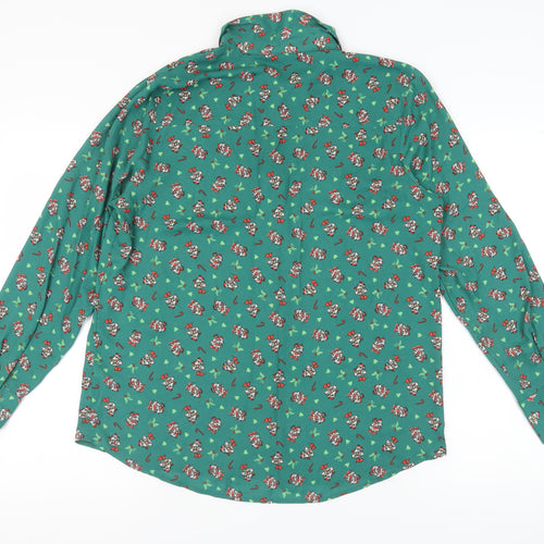 Mickey Green Button-Up Shirt, Size 16, Women's Casual Wear