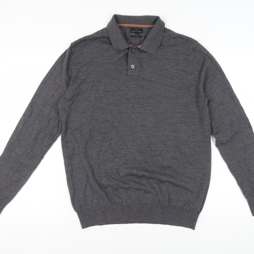 Next Men's Grey Collared Pullover Jumper - L