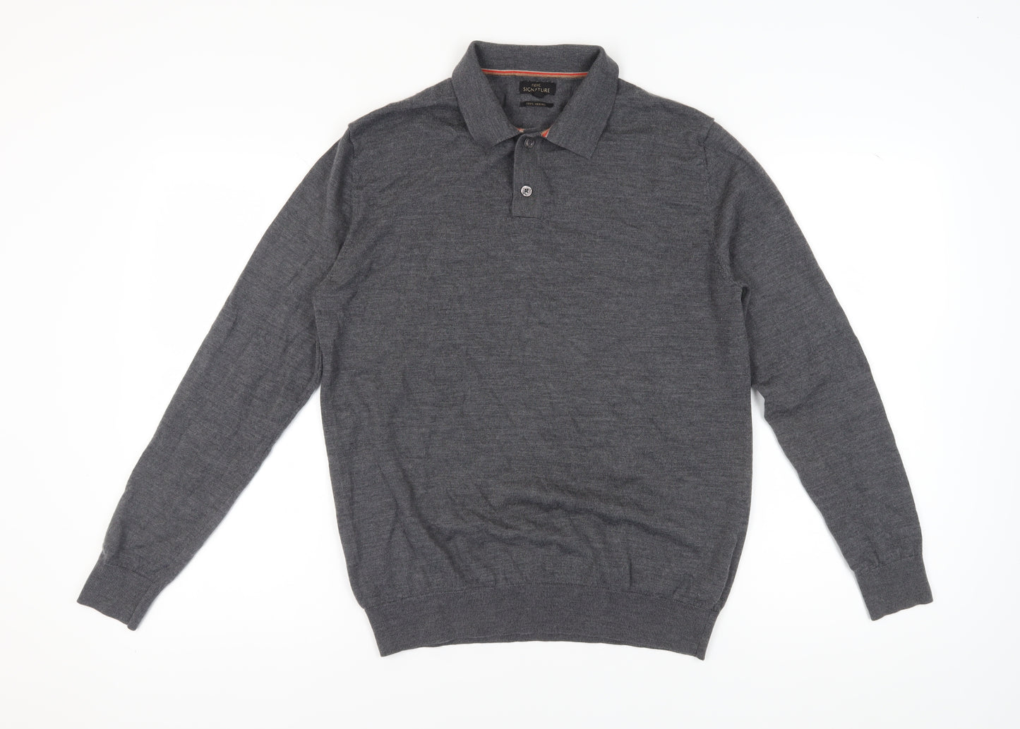 Next Men's Grey Collared Pullover Jumper - L