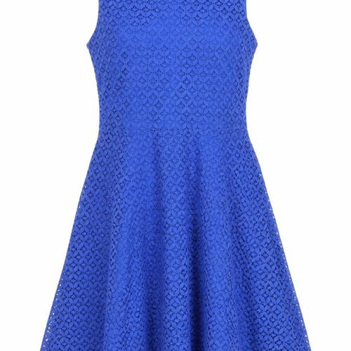 Wallis Blue Lace Fit & Flare Dress Women Size 10