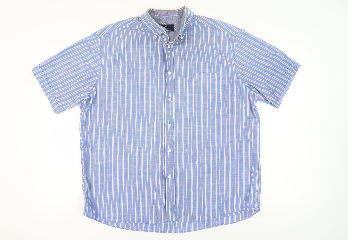 Marks and Spencer Men's Blue Striped XL Shirt