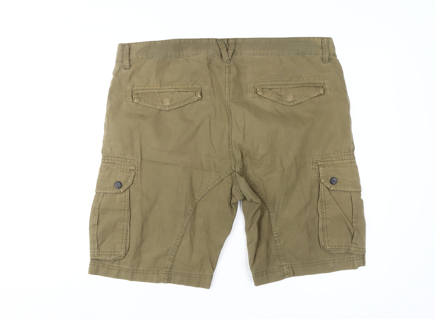 Next Men's Green Cargo Shorts 38 Regular Fit