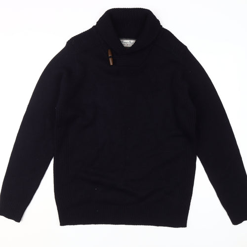 Twisted Soul Men's Black Roll Neck Pullover, L - Classic Warm