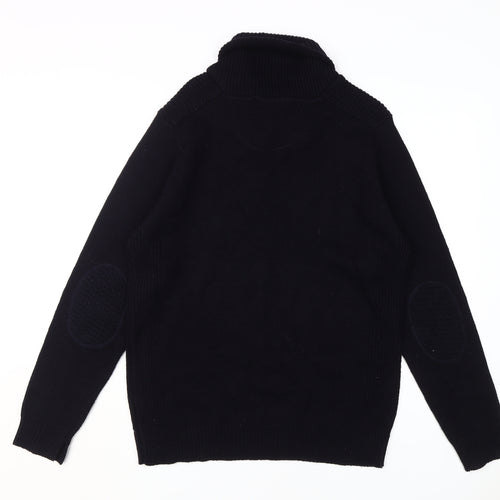 Twisted Soul Men's Black Roll Neck Pullover, L - Classic Warm