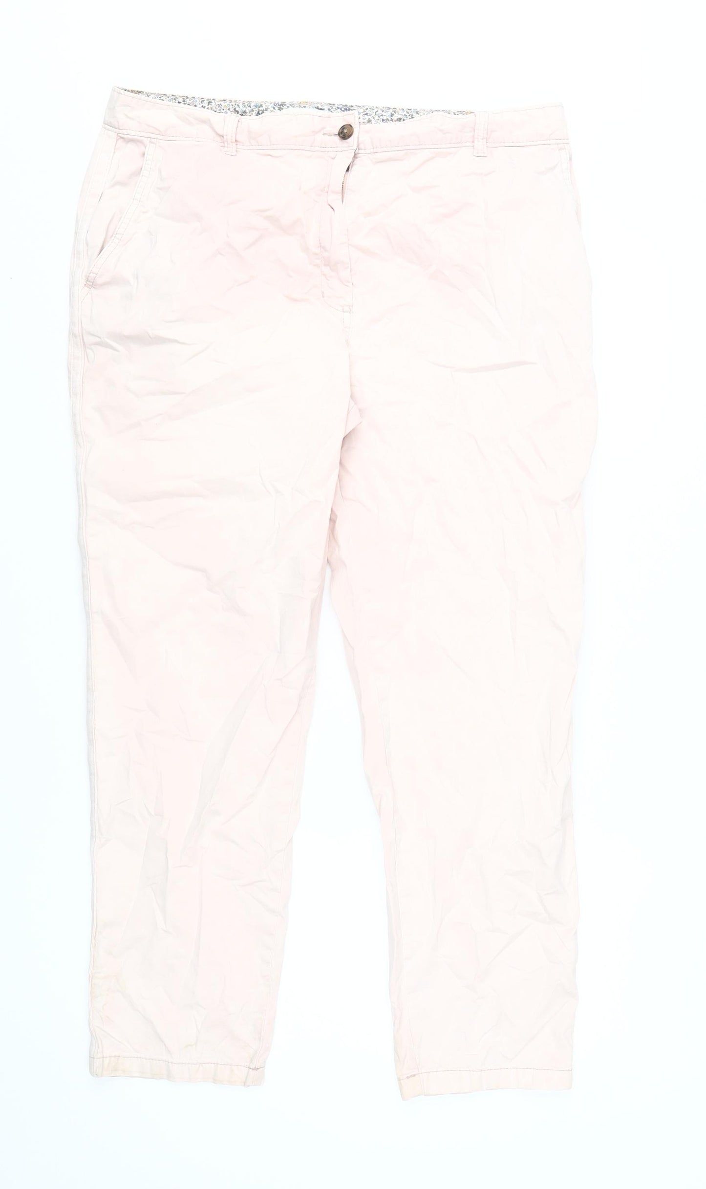 Marks and Spencer Womens Ivory Chino Trousers Size 16