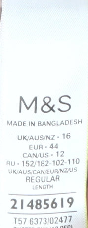 Marks and Spencer Womens Ivory Chino Trousers Size 16