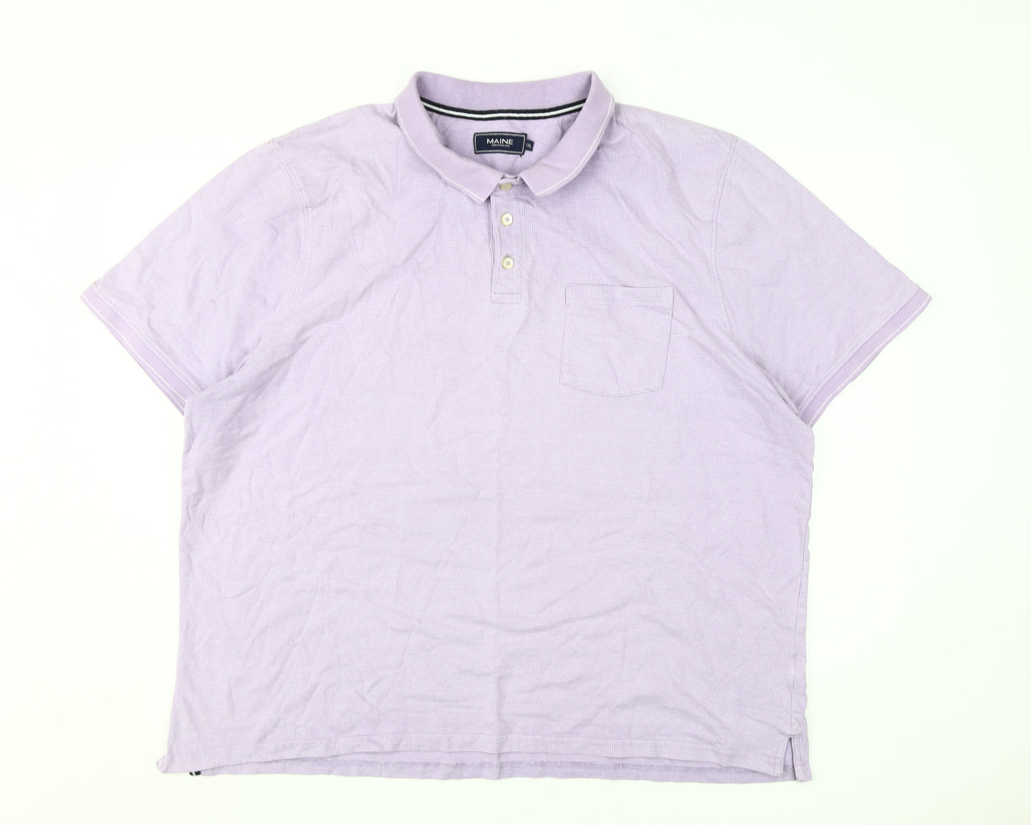 Maine Men's 2XL Purple Polo Shirt Cotton