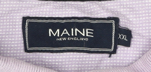 Maine Men's 2XL Purple Polo Shirt Cotton