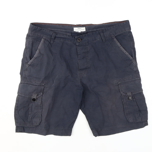 Next Men’s Blue Cargo Shorts, Size 38, Casual Cotton