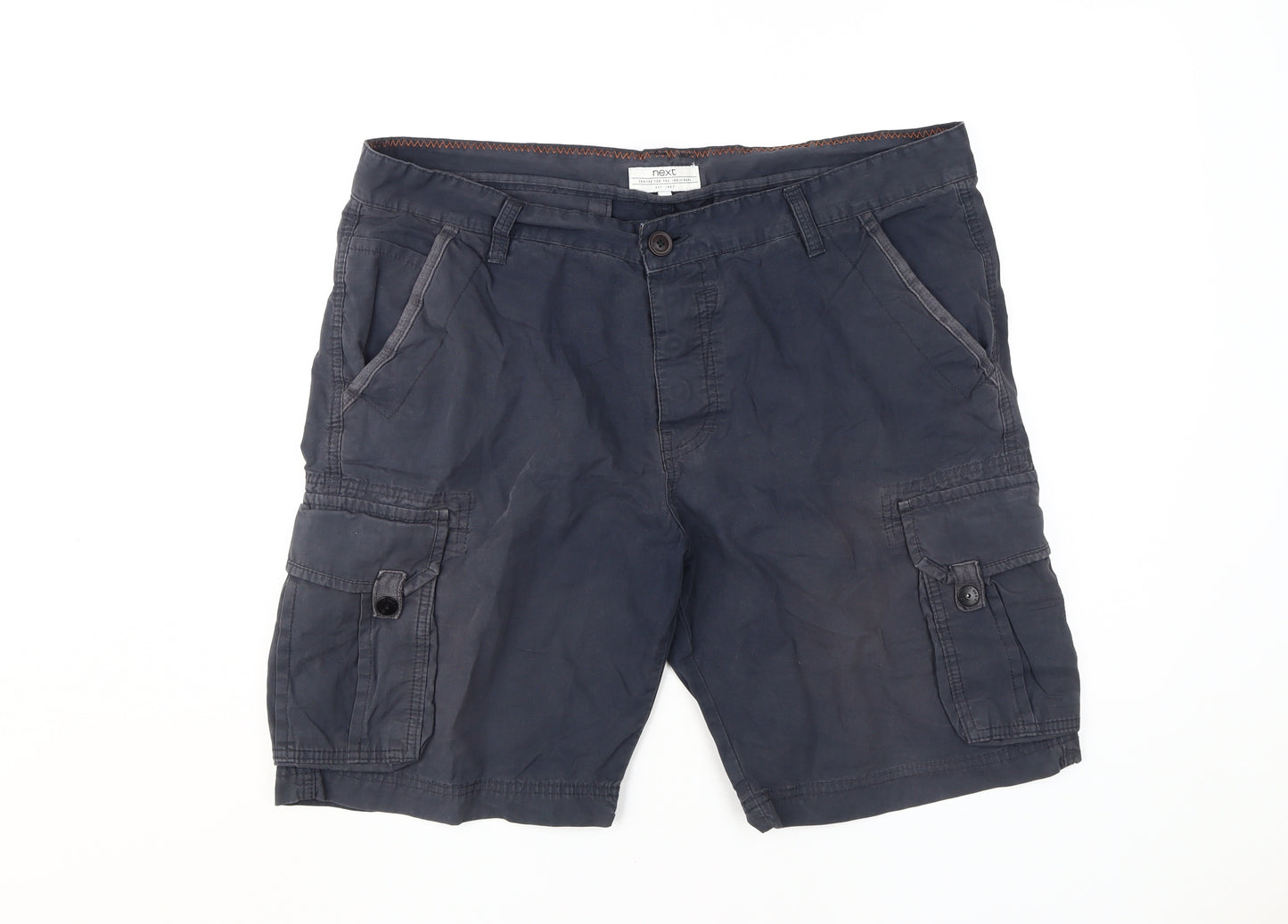 Next Men’s Blue Cargo Shorts, Size 38, Casual Cotton