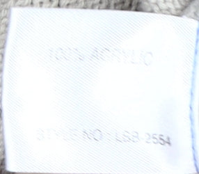 Freeport Men's Beige Pullover Jumper, Size L - Acrylic, V-Neck