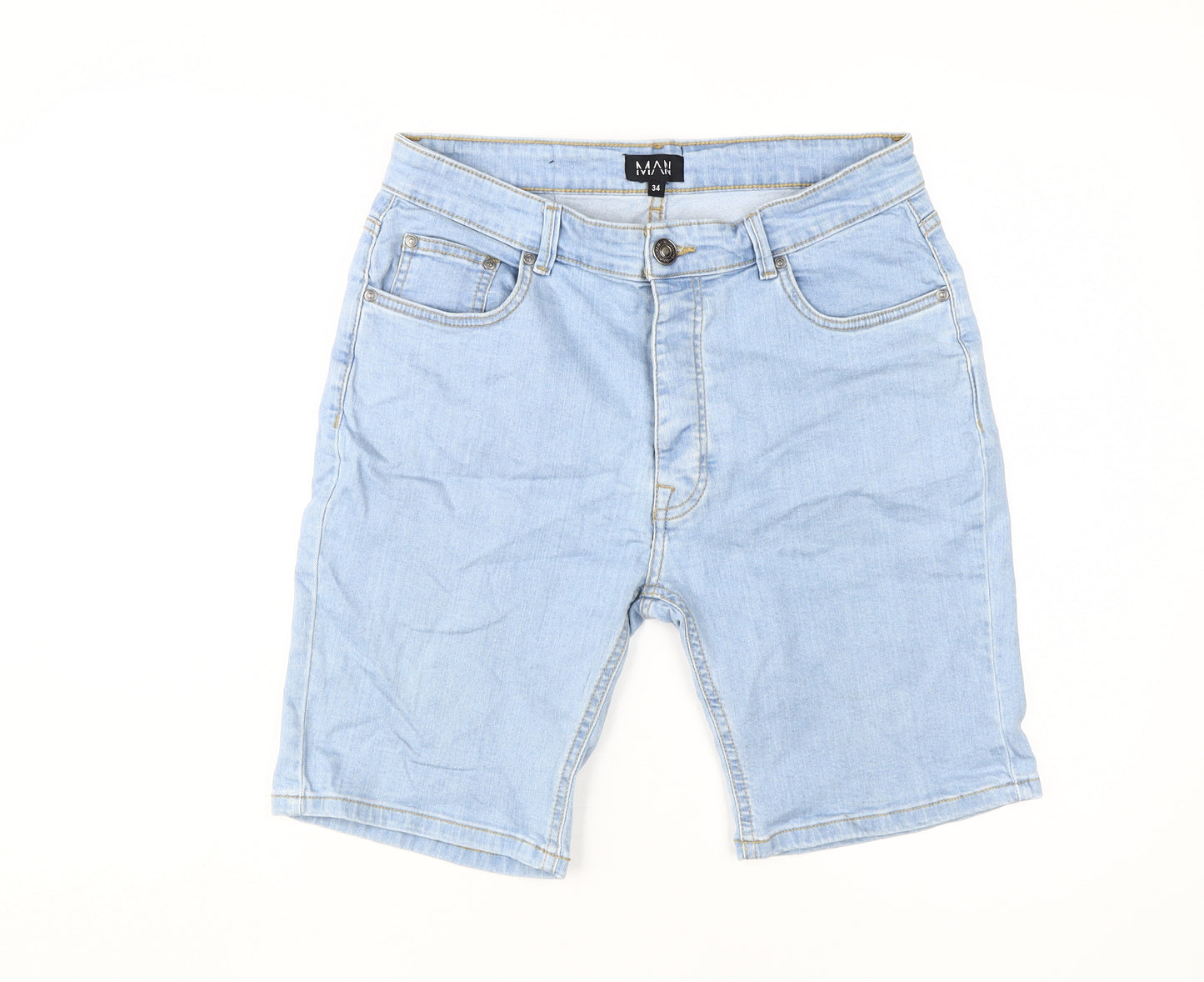 MAN Blue Denim Chino Shorts - Men's Size 34