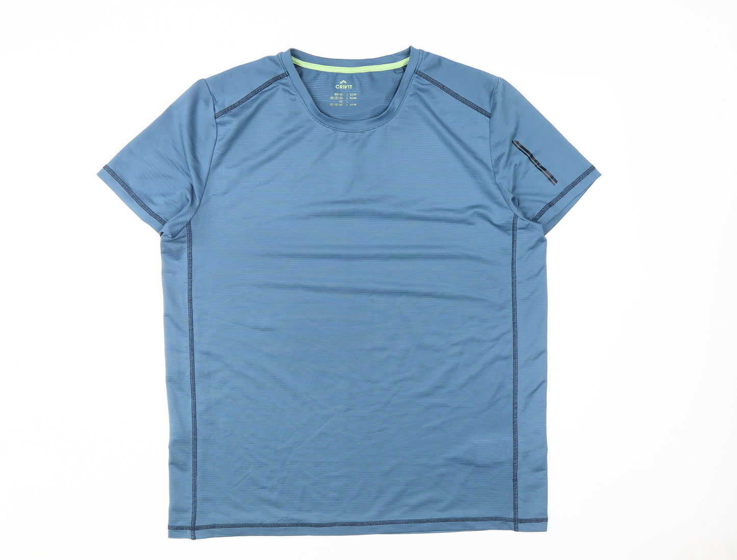 Crivit Men's Blue L Gym T-Shirt Quick Dry Reflective