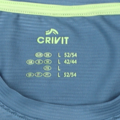 Crivit Men's Blue L Gym T-Shirt Quick Dry Reflective