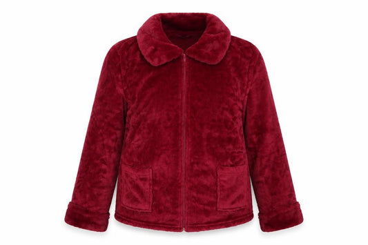 Front view of Marlon Women's Red Puffer Jacket, size 12-14, Winter Style