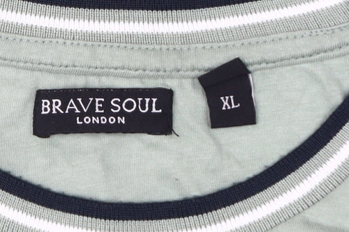 Brave Soul Men's XL Mint T-Shirt, 100% Cotton