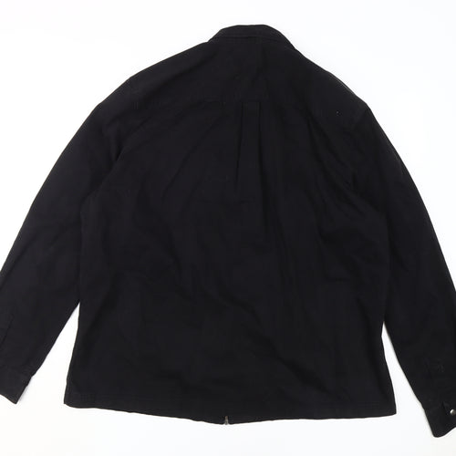 Next Men's Black Cotton Basic Jacket 2XL Casual