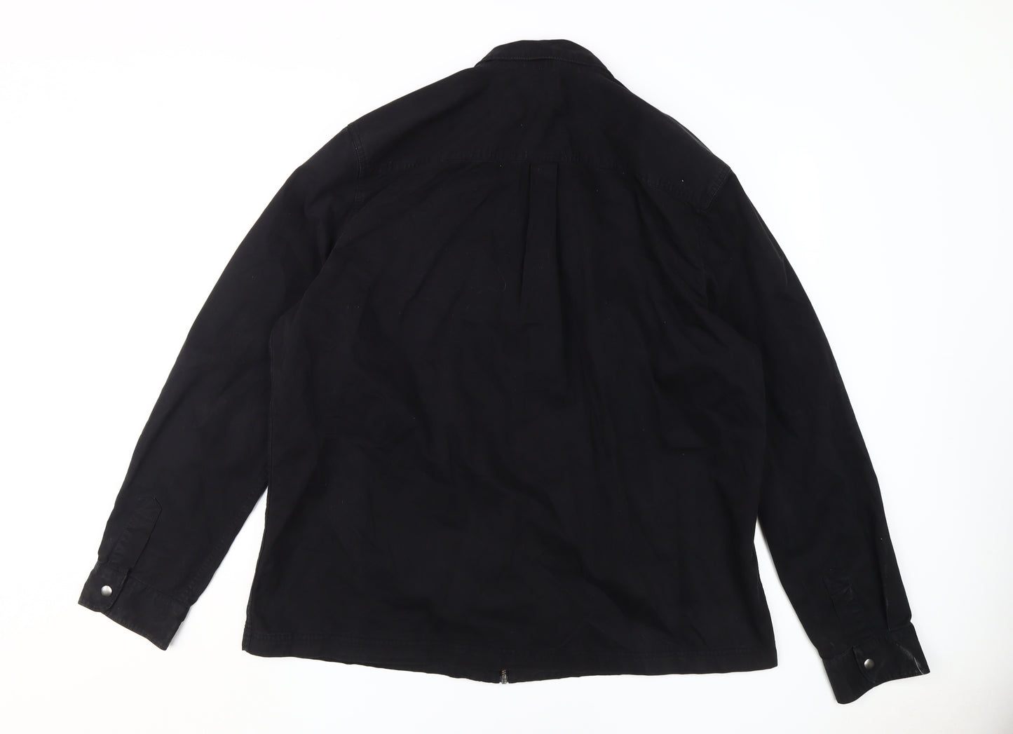 Next Men's Black Cotton Basic Jacket 2XL Casual
