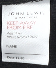 John Lewis Girls Black A-Line Skirt, Size 14 Years, Elastane Blend