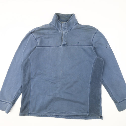 BHS Men's Blue Mock Neck Pullover Sweatshirt - M