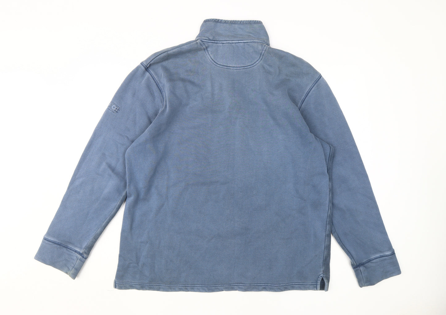 BHS Men's Blue Mock Neck Pullover Sweatshirt - M