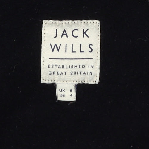 Jack Wills Women's Black Full Zip Hoodie Size 8
