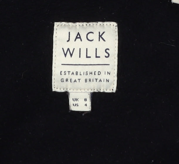 Jack Wills Women's Black Full Zip Hoodie Size 8